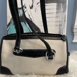 VINTAGE BRIGHTON CREAM & BLACK SHOULDER BAG GUC